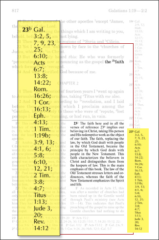 Graphic showing cross references in Galatians