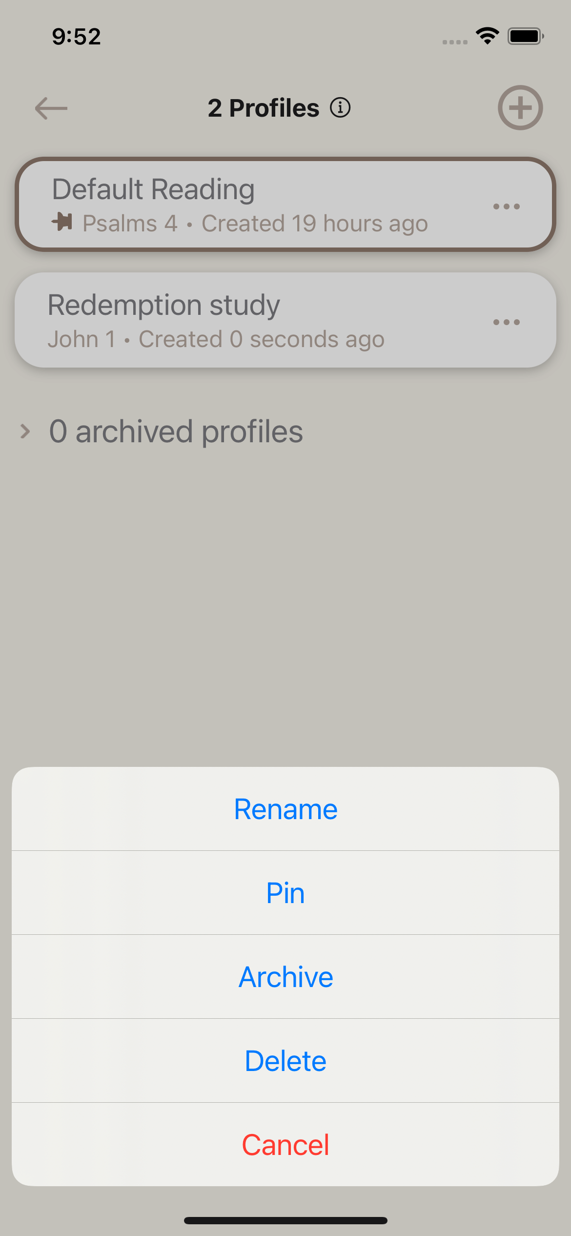 Rename a profile